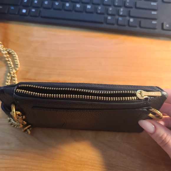 COACH Leather Turnlock Chain Phone Crossbody - Picture 9 of 9